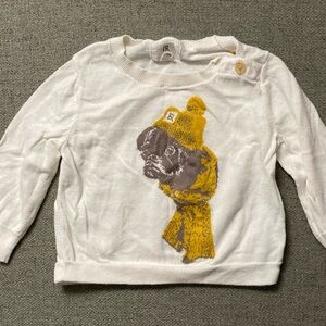 Banana Republic Kids White and Gold Graphic Sweater